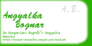 angyalka bognar business card
